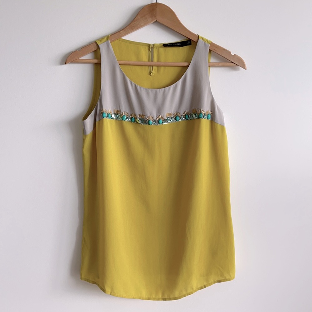 NWOT The Limited mustard silky sleeveless top S